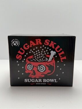 Sugar Skull Sugar Bowl with Spoon